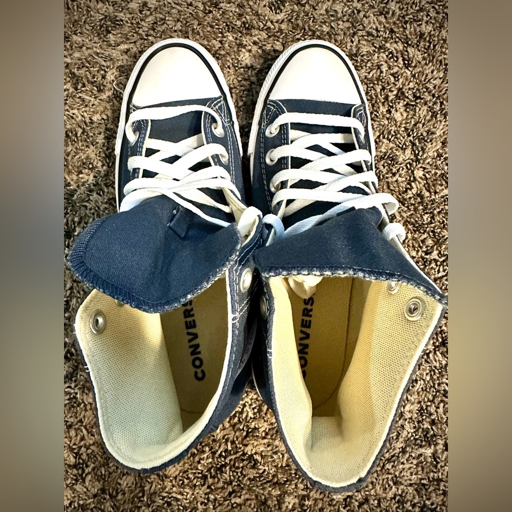 Unisex Converse Chuck Taylor All Star Navy Blue High-Top Sneakers- Women’s 9 - Picture 6 of 10